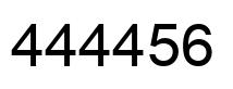 Number 444456 black image