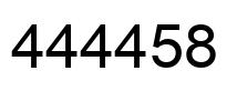 Number 444458 black image