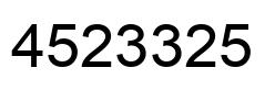 Number 4523325 black image