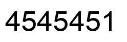 Number 4545451 black image