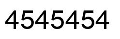 Number 4545454 black image
