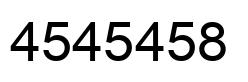 Number 4545458 black image