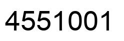 Number 4551001 black image