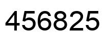 Number 456825 black image