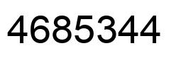 Number 4685344 black image