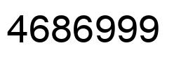 Number 4686999 black image