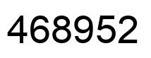 Number 468952 black image