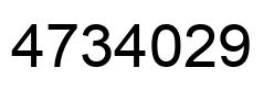 Number 4734029 black image