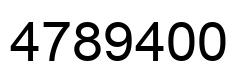 Number 4789400 black image