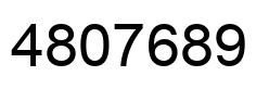 Number 4807689 black image