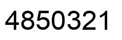 Number 4850321 black image