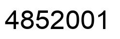 Number 4852001 black image