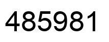 Número 485981 imagen negro