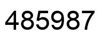 Número 485987 imagen negro