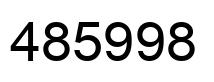Number 485998 black image