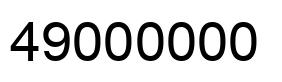 Número 49000000 imagen negro