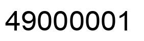 Number 49000001 black image