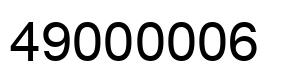 Number 49000006 black image