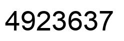 Number 4923637 black image