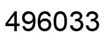 Number 496033 black image