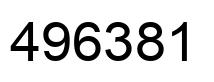 Number 496381 black image