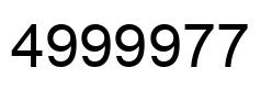 Number 4999977 black image