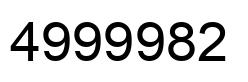 Number 4999982 black image