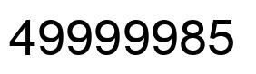 Number 49999985 black image