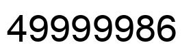 Number 49999986 black image