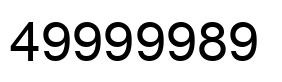 Number 49999989 black image
