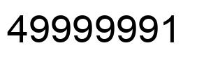 Number 49999991 black image