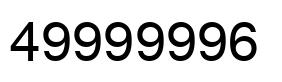 Number 49999996 black image