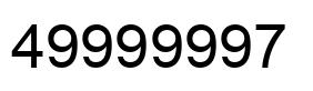 Number 49999997 black image