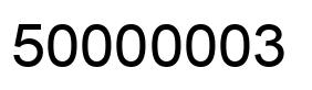 Number 50000003 black image