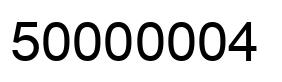 Number 50000004 black image