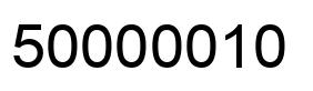 Number 50000010 black image