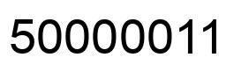 Number 50000011 black image