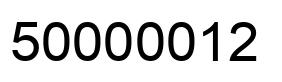 Number 50000012 black image