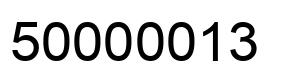 Number 50000013 black image