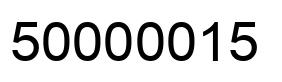 Number 50000015 black image
