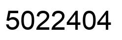 Number 5022404 black image