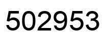 Number 502953 black image