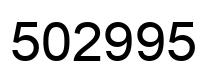 Number 502995 black image