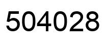 Number 504028 black image
