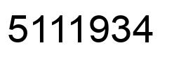 Number 5111934 black image