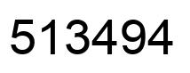 Number 513494 black image