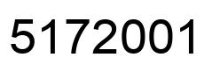 Number 5172001 black image