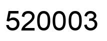 Number 520003 black image