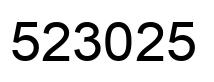 Number 523025 black image