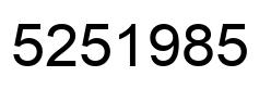 Number 5251985 black image